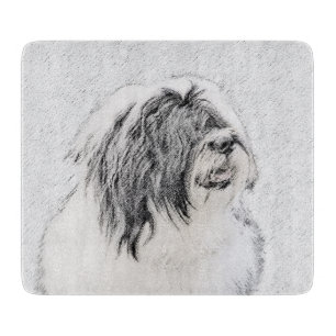 Bearded Collie Drawing - Cute Original Dog Art Cutting Board