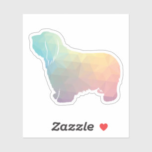 Bearded Collie Geometric Pattern Silhouette Pastel