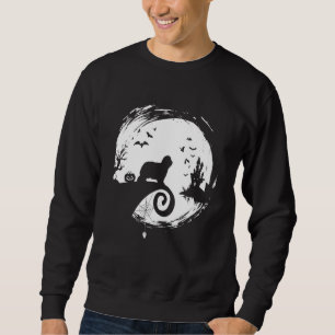 Bearded Collie Halloween Costume Beardie Moon Silh Sweatshirt