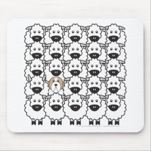 Bearded Collie in the Sheep Mouse Mat