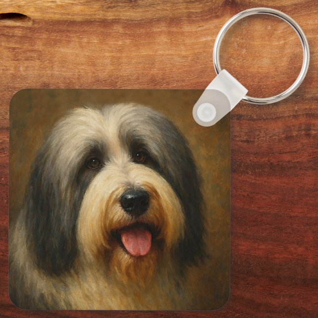 Bearded Collie Key Ring (Back)