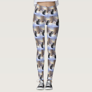 Bearded Collie Let It Snow Christmas  Leggings