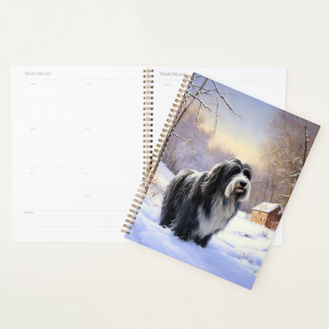 Bearded Collie Let It Snow Christmas  Planner (Display)