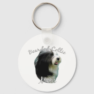 Bearded Collie Mom 2 Key Ring