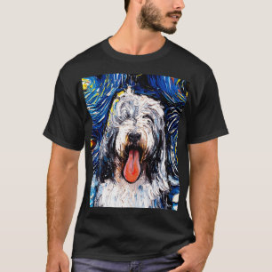 Bearded Collie Night Portrait T-Shirt