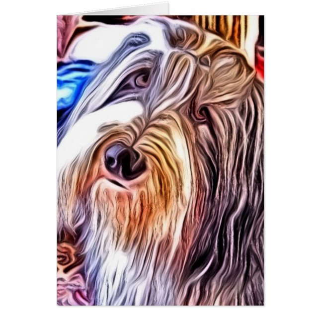 Bearded Collie Painting Card (Front)