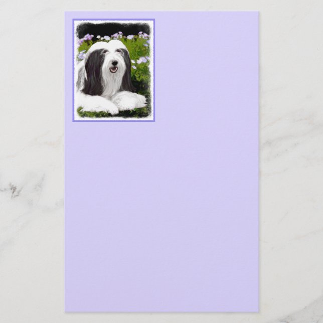 Bearded Collie Painting - Cute Original Dog Art (Front)