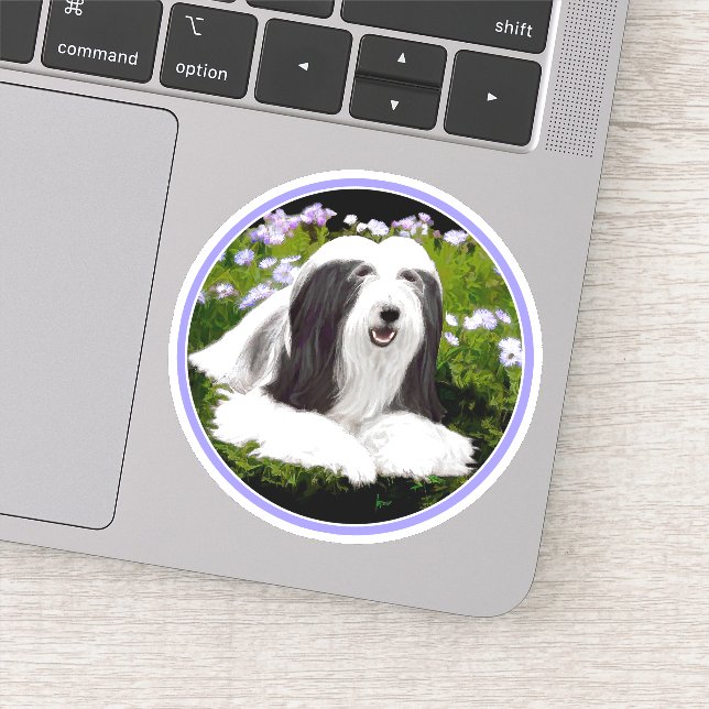 Bearded Collie Painting - Cute Original Dog Art (Detail)