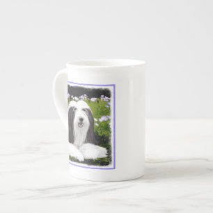 Bearded Collie Painting - Cute Original Dog Art Bone China Mug