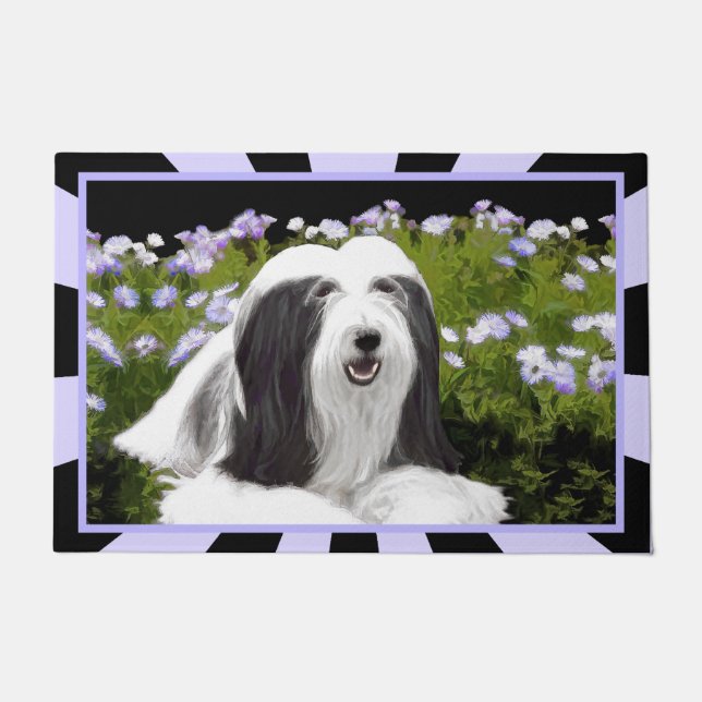 Bearded Collie Painting - Cute Original Dog Art Doormat (Front)
