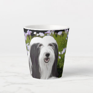 Bearded Collie Painting - Cute Original Dog Art Latte Mug