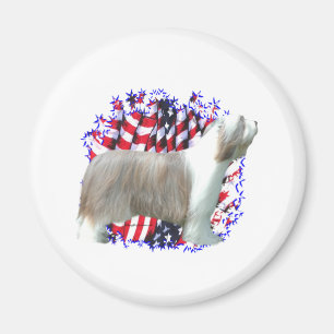 Bearded Collie Patriot Magnet