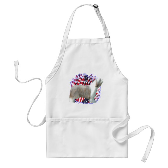 Bearded Collie Patriot Standard Apron (Front)