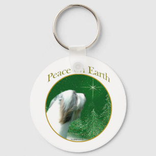 Bearded Collie Peace Key Ring