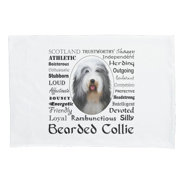 Bearded Collie Pillowcase (Front)