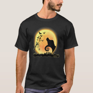 Bearded Collie Scary And Moon Dog Halloween Costum T-Shirt