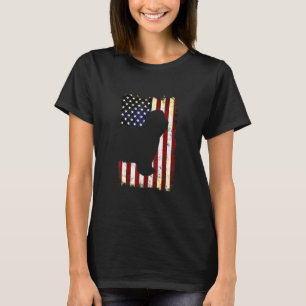 Bearded Collie Silhouette American Flag 4th Of Jul T-Shirt