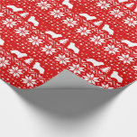 Bearded Collie Silhouettes Christmas Dogs Holiday Wrapping Paper<br><div class="desc">Red and white knit Christmas sweater style pattern with Bearded Collie silhouettes. Brighten up someone’s holiday with a special gift wrapped in this cute Beardies patterned wrapping paper. Check out Jenn's Doodle World for even more festive xmas gift wrap for lovers of many dog breeds.</div>
