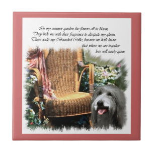 Bearded Collie Summer Garden Tile