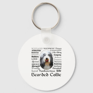 Bearded Collie T Shirt Key Ring