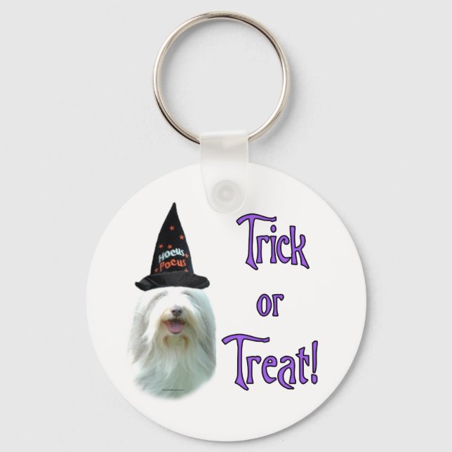 Bearded Collie Trick Key Ring (Front)