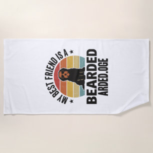 Bearded Collie Vintage Sunset Dog Lover Design_1 Beach Towel