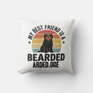 Bearded Collie Vintage Sunset Dog Lover Design_1 Cushion
