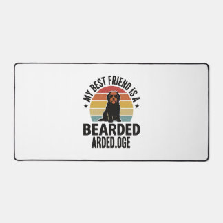 Bearded Collie Vintage Sunset Dog Lover Design_1 Desk Mat
