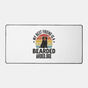 Bearded Collie Vintage Sunset Dog Lover Design_1 Desk Mat