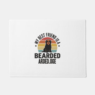 Bearded Collie Vintage Sunset Dog Lover Design_1 Doormat