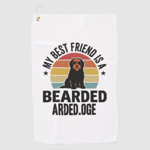 Bearded Collie Vintage Sunset Dog Lover Design_1 Golf Towel