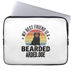 Bearded Collie Vintage Sunset Dog Lover Design_1 Laptop Sleeve