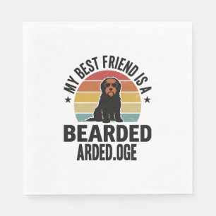 Bearded Collie Vintage Sunset Dog Lover Design_1 Napkin