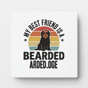Bearded Collie Vintage Sunset Dog Lover Design_1 Plaque