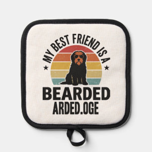 Bearded Collie Vintage Sunset Dog Lover Design_1 Pot Holder