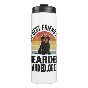 Bearded Collie Vintage Sunset Dog Lover Design_1 Thermal Tumbler
