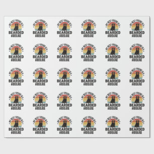 Bearded Collie Vintage Sunset Dog Lover Design_1 Wrapping Paper