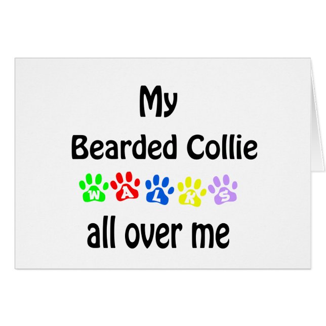 Bearded Collie Walks Design (Front Horizontal)