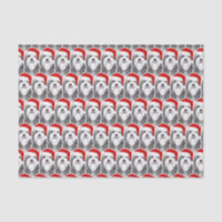 Bearded Collie with Santa Hat Christmas Patterned