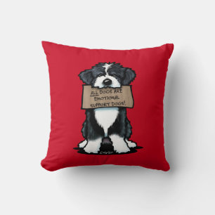Bearded Collie With Sign Hoodie Cushion