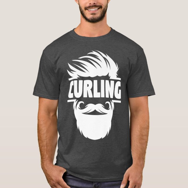 Bearded Curling Curler T-Shirt (Front)