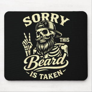 Bearded dad daddy father's day sorry this beard is mouse mat