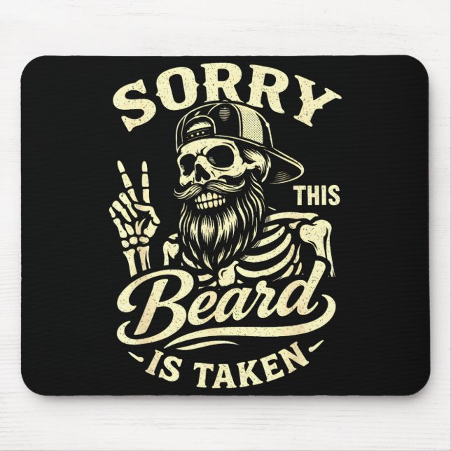 Bearded dad daddy father's day sorry this beard is mouse mat (Front)