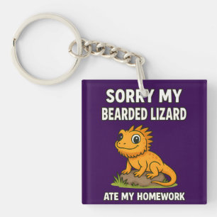 Bearded Dragon Ate My Homework Funny Reptile Lover Key Ring