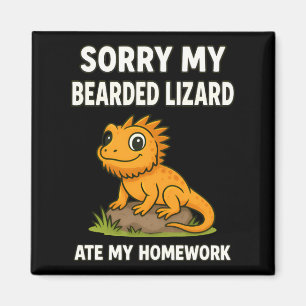 Bearded Dragon Ate My Homework Funny Reptile Lover Magnet