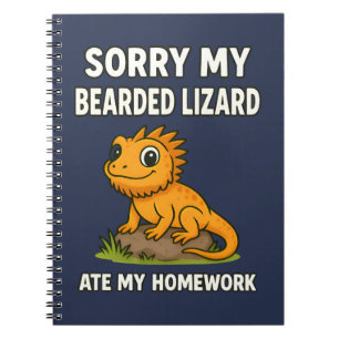 Bearded Dragon Ate My Homework Funny Reptile Lover Notebook