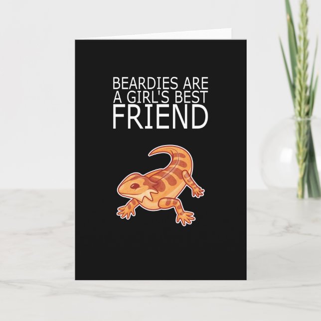 Bearded Dragon BEARDIES GIRLS BEST FRIEND Lizard Card (Front)
