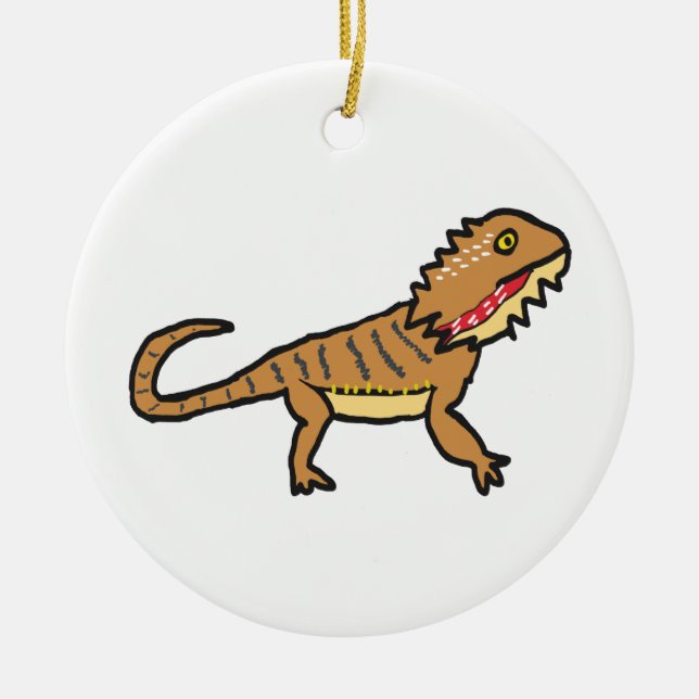 Bearded Dragon Ceramic Tree Decoration (Front)