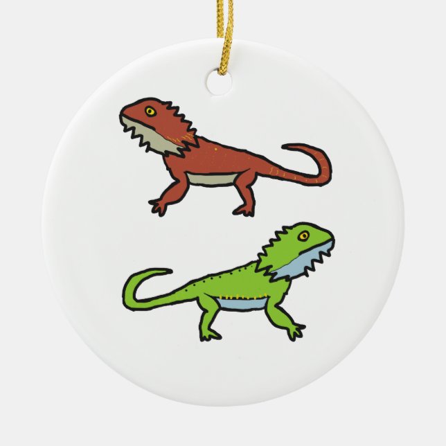 Bearded Dragon Ceramic Tree Decoration (Front)