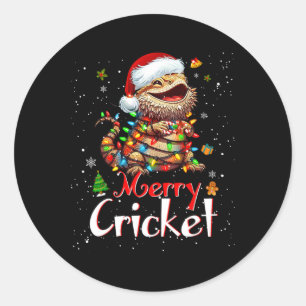 Bearded Dragon Christmas Lights Merry Crickets Liz Classic Round Sticker